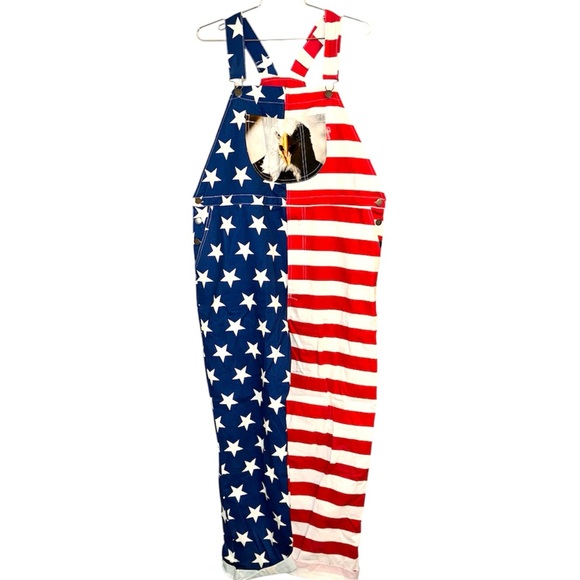 Shinesty The Screamin Eagles American Flag Overalls Size M - Picture 2 of 6
